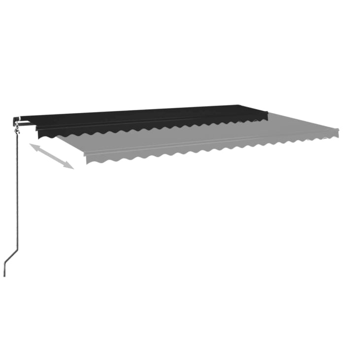 Copertină retractabilă manual cu LED, antracit, 500x350 cm