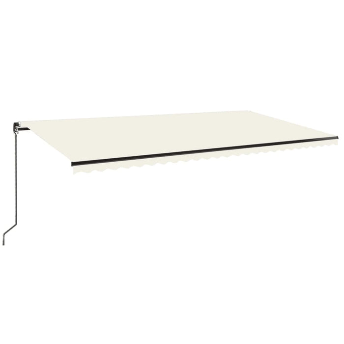 Copertină retractabilă manual cu LED, crem, 600x350 cm