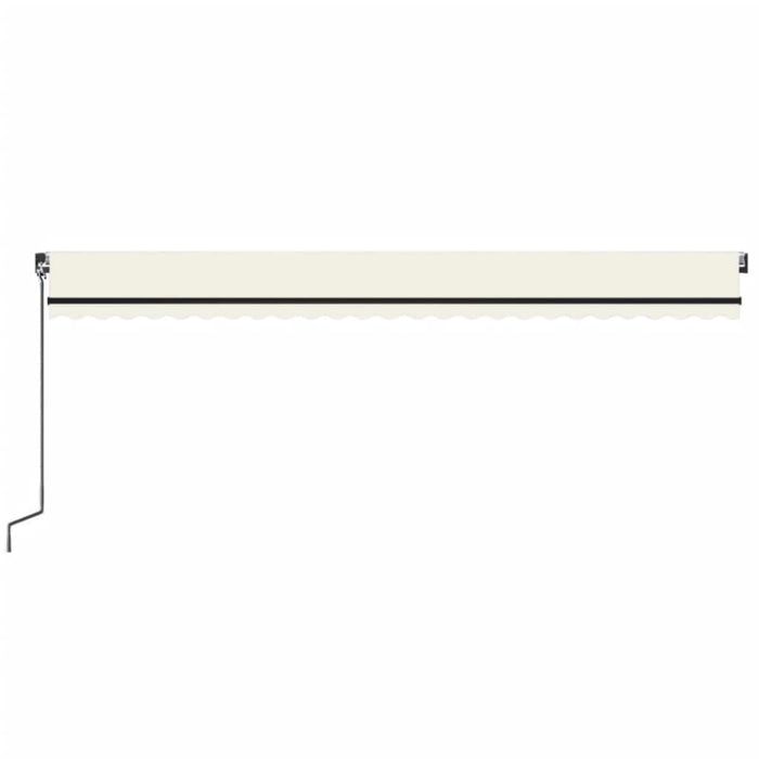 Copertină retractabilă manual cu LED, crem, 600x350 cm