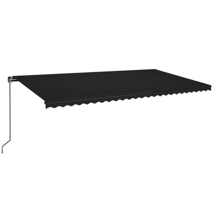 Copertină retractabilă manual cu LED, antracit, 600x350 cm