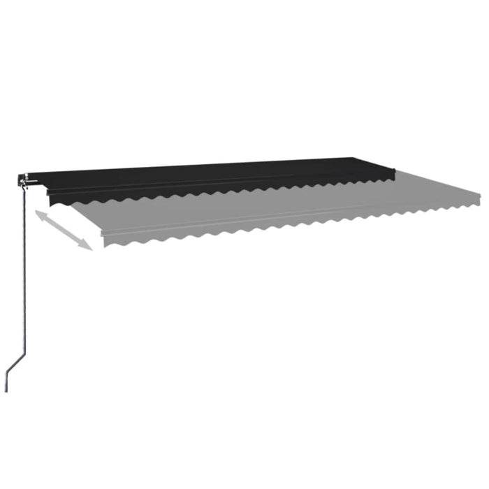 Copertină retractabilă manual cu LED, antracit, 600x350 cm