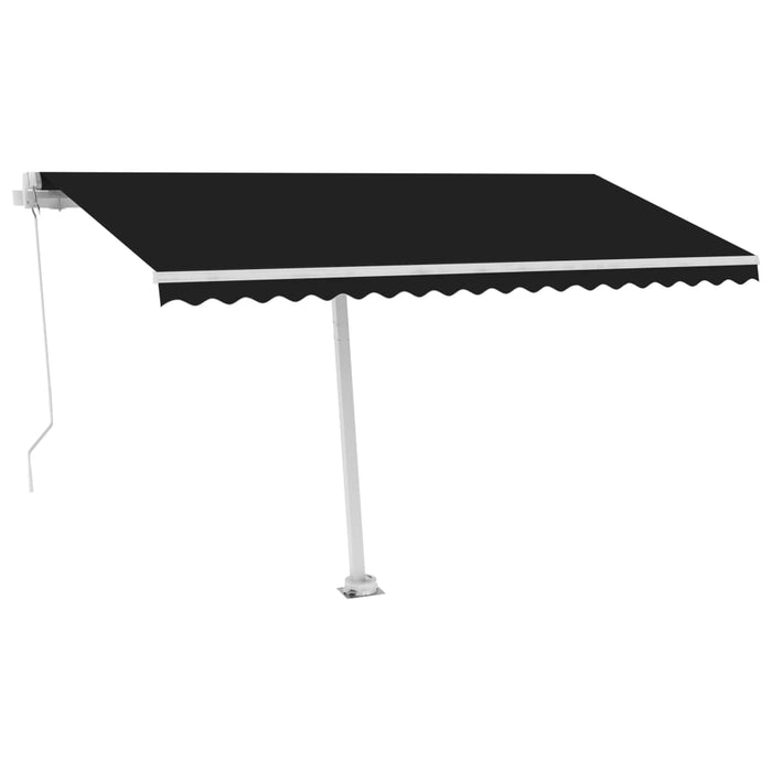 Copertină retractabilă manual cu LED, antracit, 450x350 cm