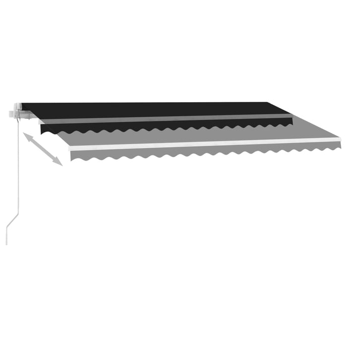 Copertină retractabilă manual cu LED, antracit, 450x350 cm