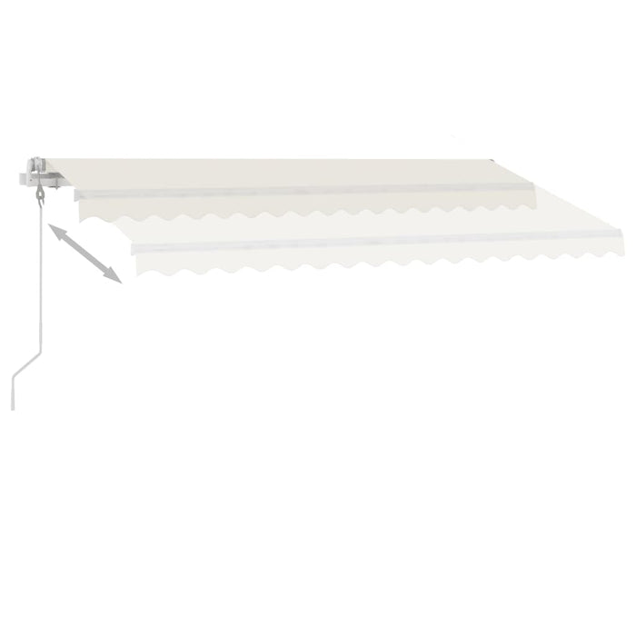 Copertină automată cu LED & senzor vânt, crem, 450x350 cm