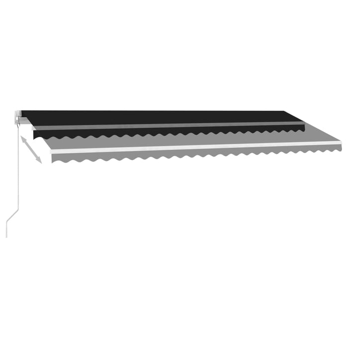 Copertină retractabilă manual cu LED, antracit, 500x350 cm