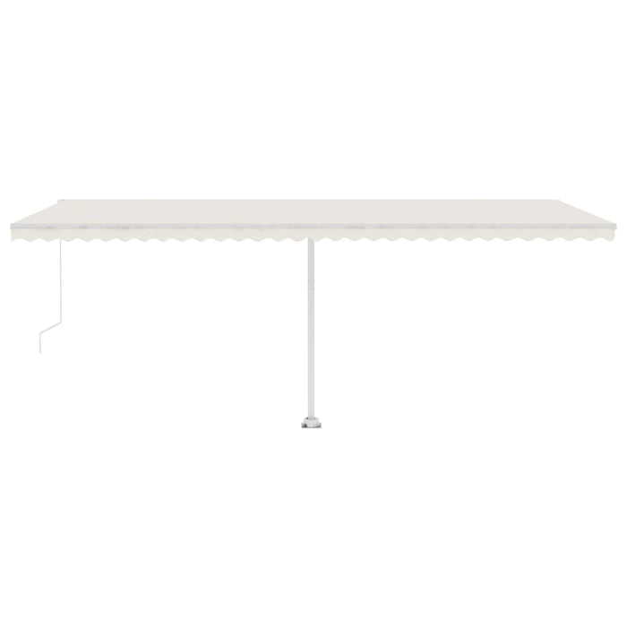 Copertină retractabilă manual cu LED, crem, 600x350 cm