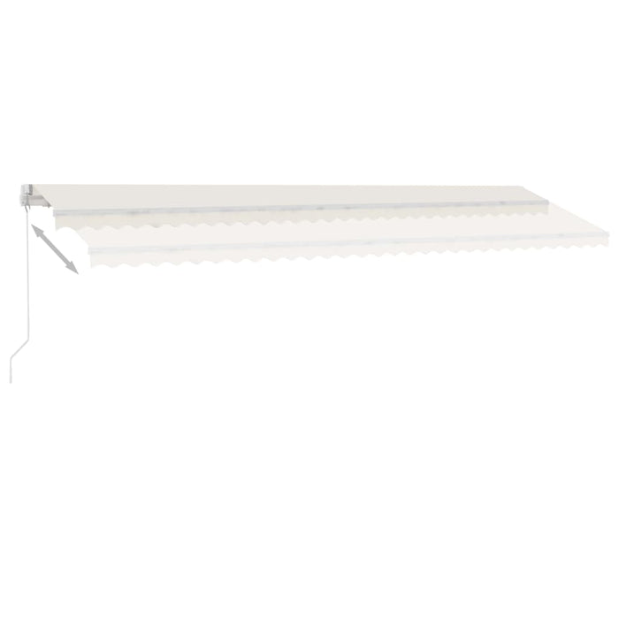 Copertină retractabilă manual cu LED, crem, 600x350 cm