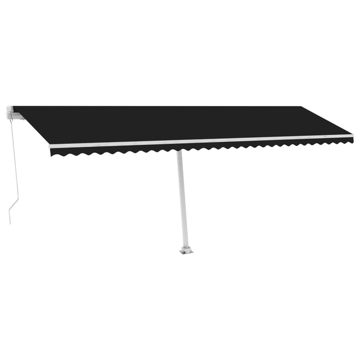 Copertină retractabilă manual cu LED, antracit, 600x350 cm