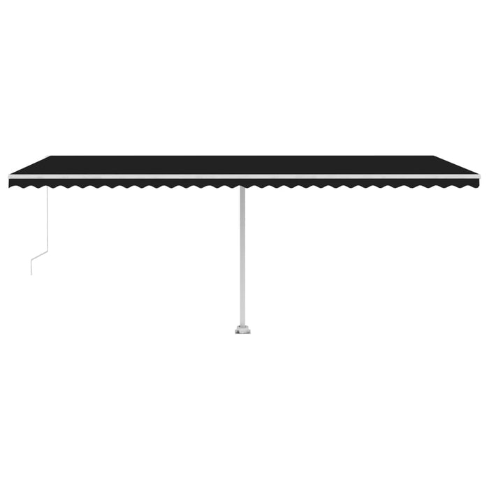 Copertină retractabilă manual cu LED, antracit, 600x350 cm