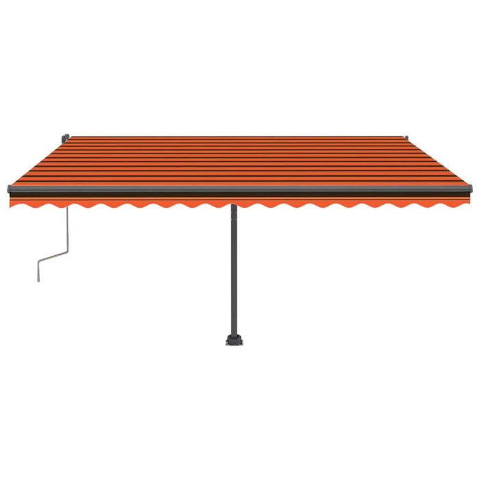 Copertină retractabilă manual cu LED portocaliu&maro 400x300 cm