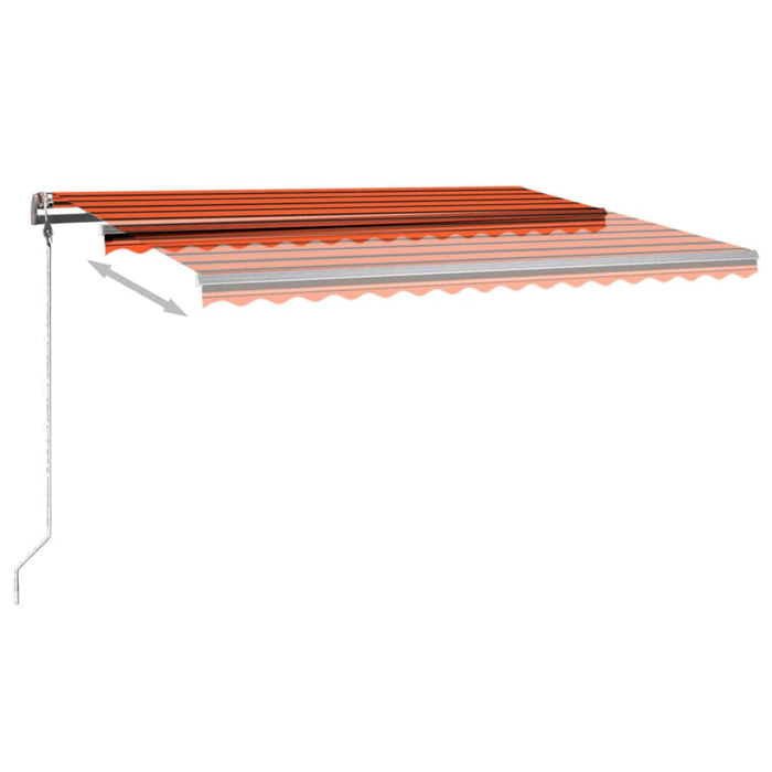 Copertină retractabilă manual cu LED portocaliu&maro 400x300 cm