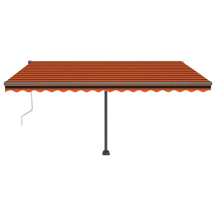 Copertină autonomă retractabilă automat oranj&maro 450x300 cm