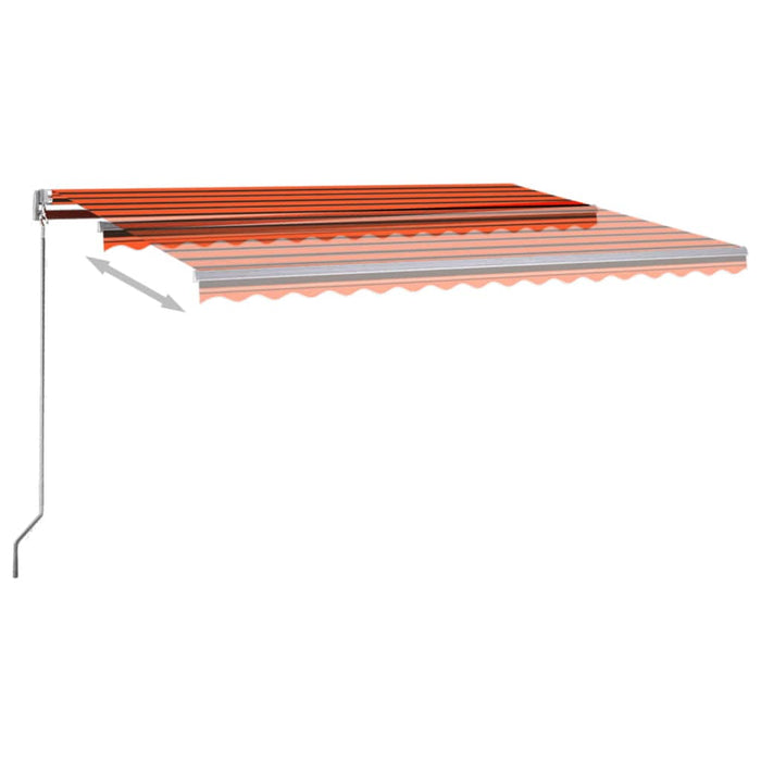 Copertină autonomă retractabilă automat oranj&maro 450x300 cm