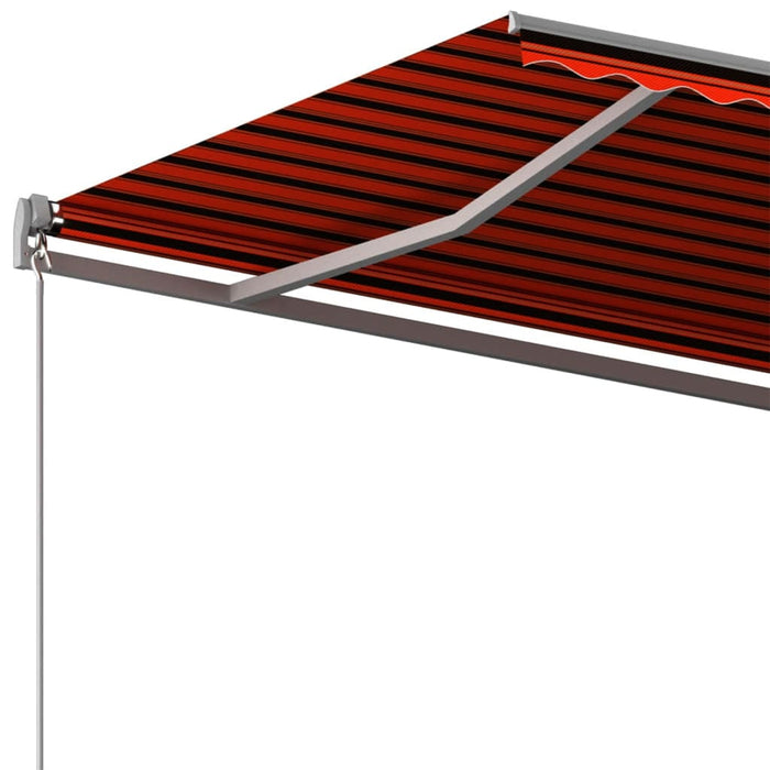 Copertină autonomă retractabilă automat oranj&maro 450x300 cm