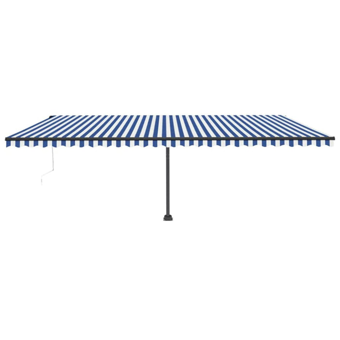 Copertină autonomă retractabilă automat albastru/alb 600x300 cm