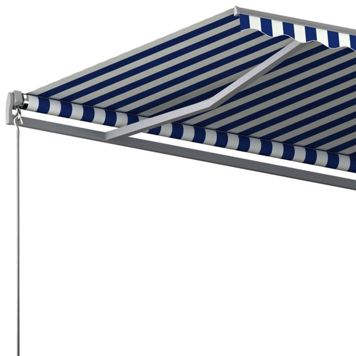 Copertină autonomă retractabilă automat albastru/alb 600x300 cm