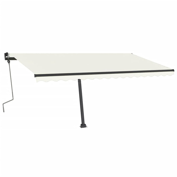 Copertină retractabilă manual cu LED, crem, 400x350 cm