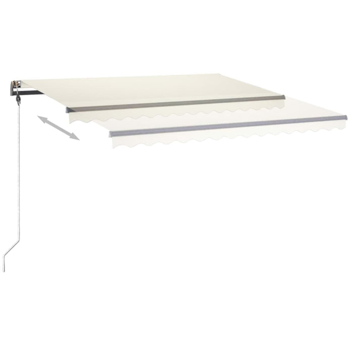 Copertină retractabilă manual cu LED, crem, 400x350 cm