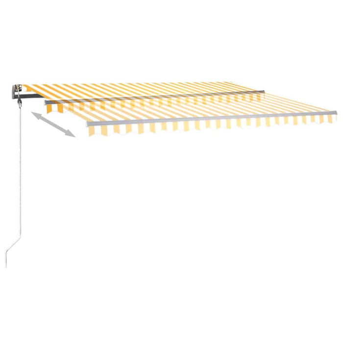 Copertină retractabilă manual cu LED, galben și alb, 400x350 cm