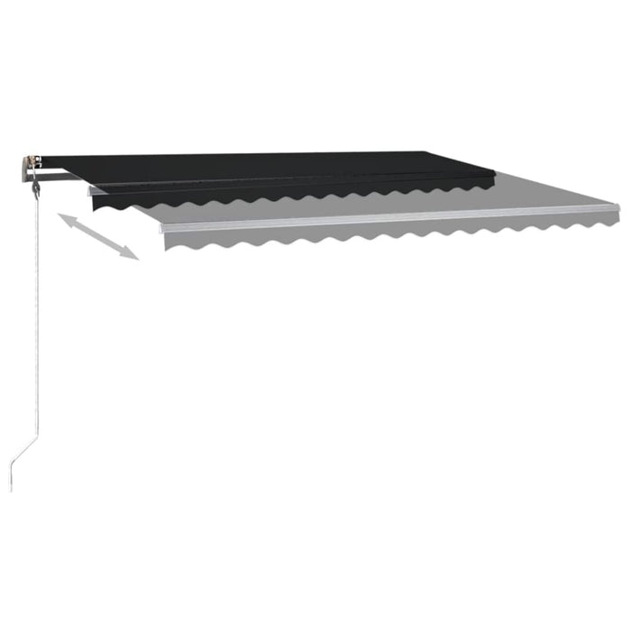 Copertină retractabilă manual cu LED, antracit, 400x350 cm