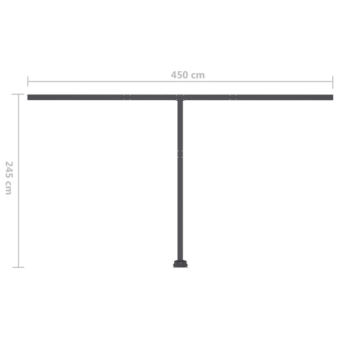 Copertină retractabilă manual, LED, portocaliu/maro, 400x350 cm