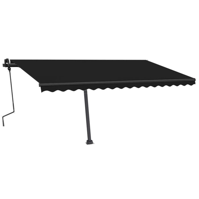 Copertină retractabilă manual cu LED, antracit, 450x350 cm