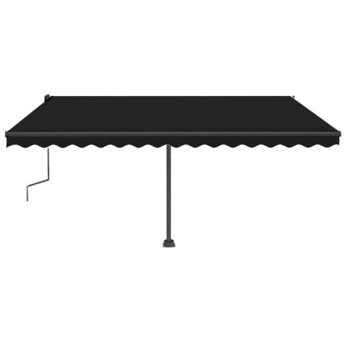 Copertină retractabilă manual cu LED, antracit, 450x350 cm