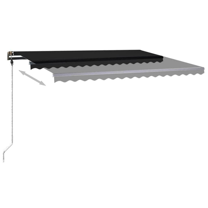 Copertină retractabilă manual cu LED, antracit, 450x350 cm