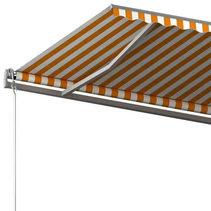 Copertină autonomă retractabilă manual galben/alb 500x350 cm