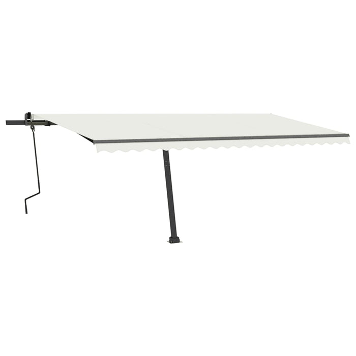 Copertină retractabilă manual cu LED, crem, 500x350 cm