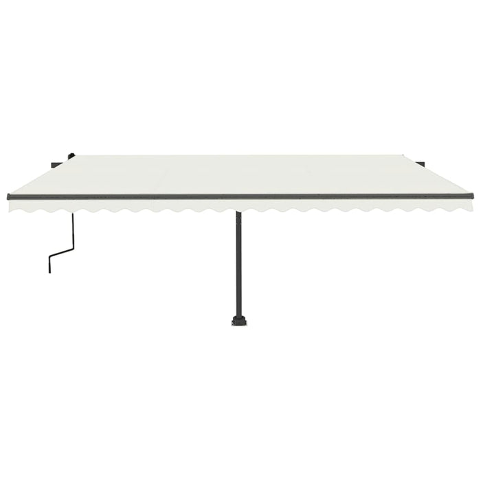 Copertină retractabilă manual cu LED, crem, 500x350 cm