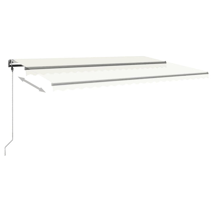 Copertină retractabilă manual cu LED, crem, 500x350 cm