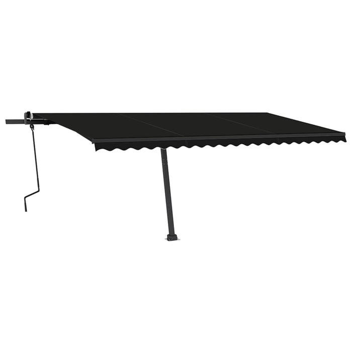 Copertină retractabilă manual cu LED, antracit, 500x350 cm