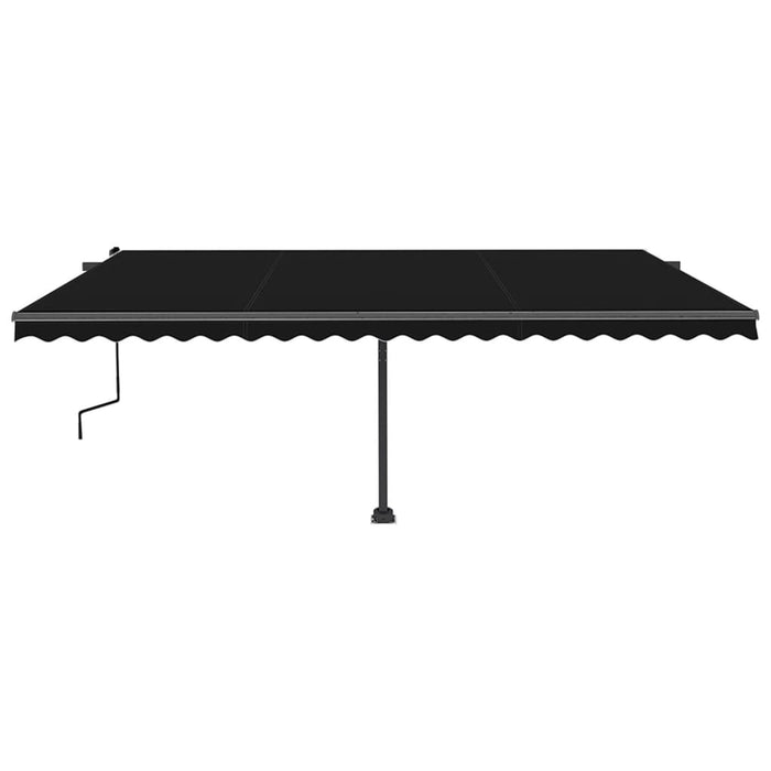 Copertină retractabilă manual cu LED, antracit, 500x350 cm