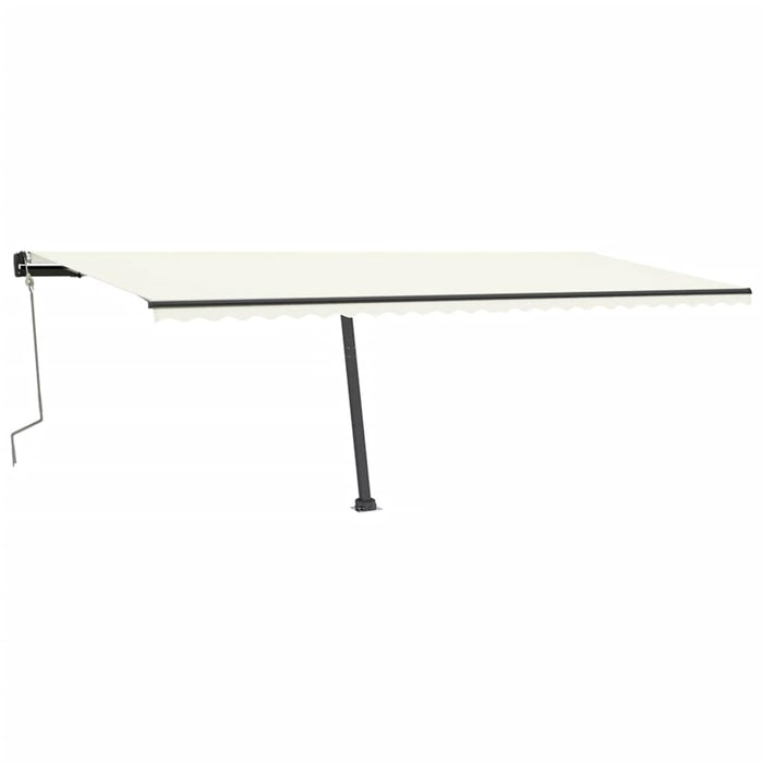 Copertină retractabilă manual cu LED, crem, 600x350 cm