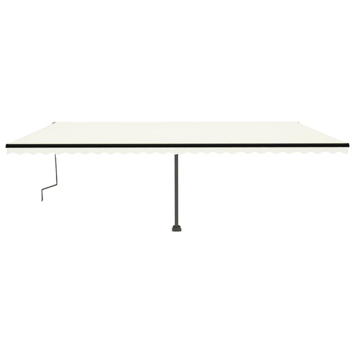 Copertină retractabilă manual cu LED, crem, 600x350 cm