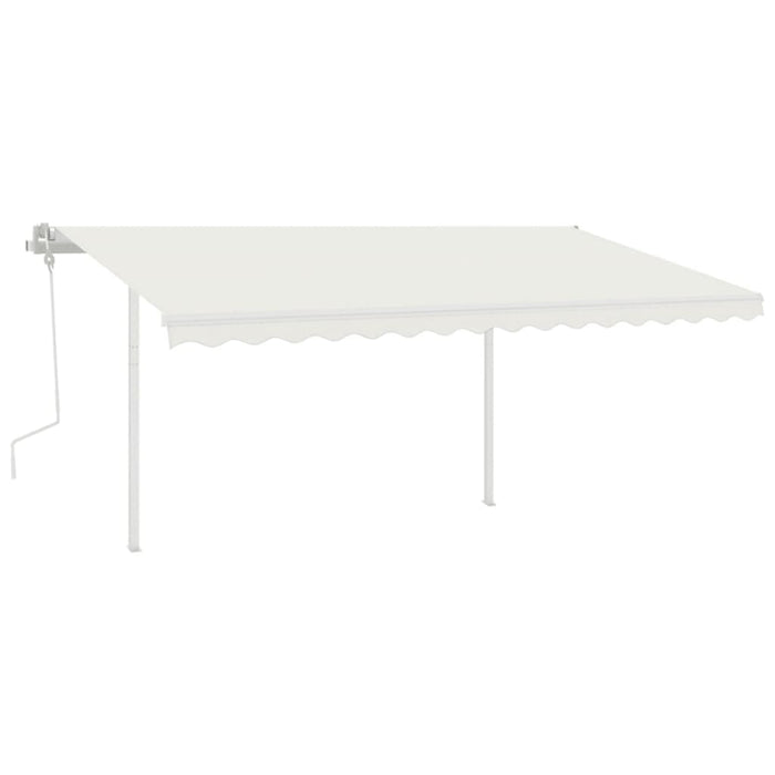 Copertină retractabilă manual, cu LED, crem, 4x3 m