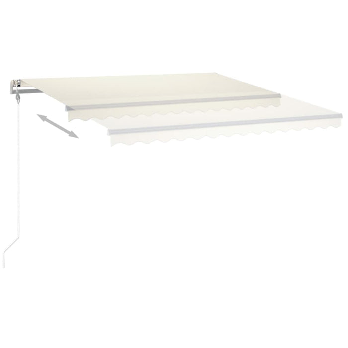 Copertină retractabilă manual, cu LED, crem, 4x3 m