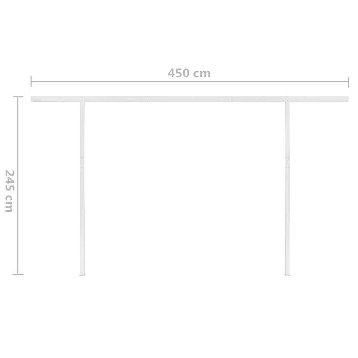 Copertină retractabilă manual, cu LED, portocaliu&maro 5x3 m