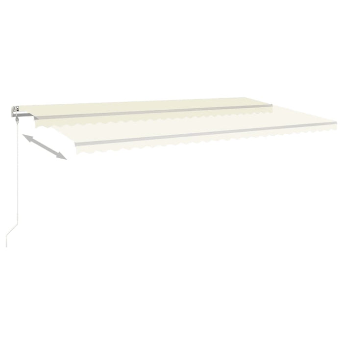 Copertină retractabilă manual cu stâlpi, crem, 6x3 m