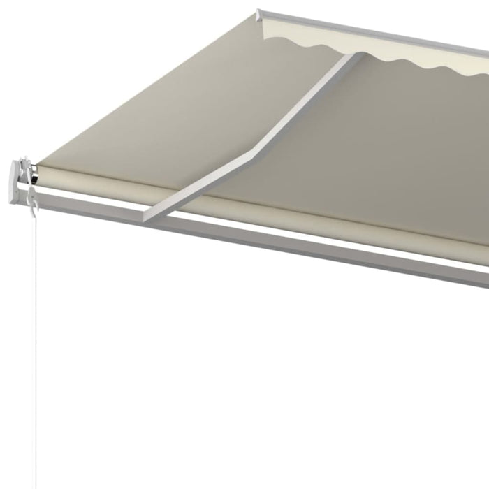 Copertină retractabilă manual cu stâlpi, crem, 6x3 m