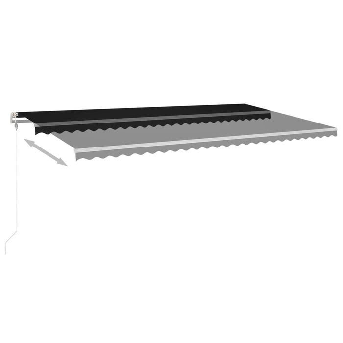 Copertină retractabilă manual cu stâlpi, antracit, 6x3 m