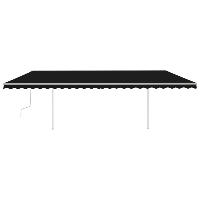 Copertină retractabilă manual cu LED, antracit, 6x3 m