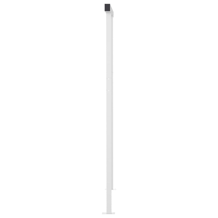 Copertină retractabilă manual, LED, albastru și alb, 4,5x3,5 m