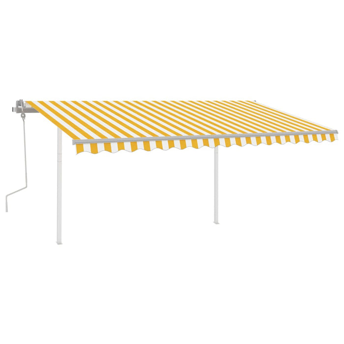 Copertină retractabilă manual, cu LED galben și alb, 4,5x3,5 m