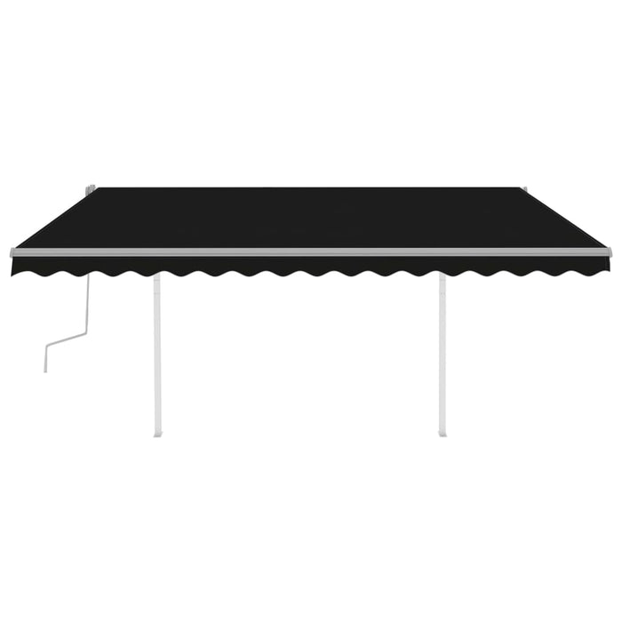 Copertină retractabilă manual, cu LED, antracit, 4,5x3,5 m