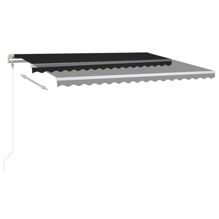 Copertină retractabilă manual, cu LED, antracit, 4,5x3,5 m