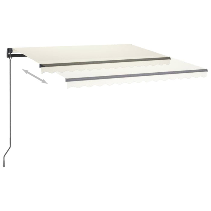 Copertină retractabilă manual cu LED, crem, 3x2,5 m