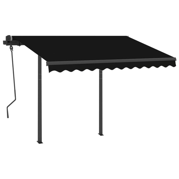 Copertină retractabilă manual cu LED, antracit, 3x2,5 m