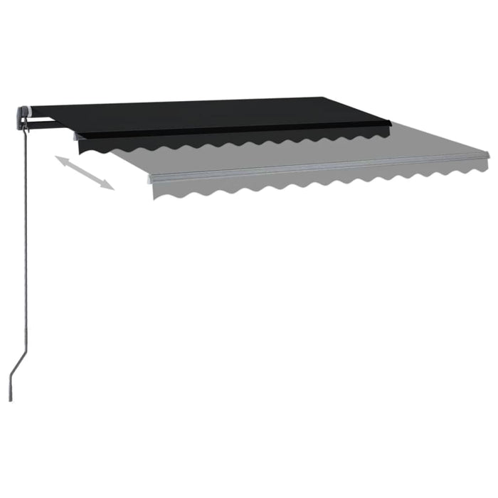 Copertină retractabilă manual cu LED, antracit, 3x2,5 m